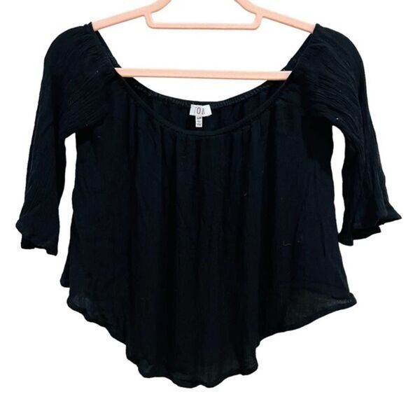 Tobi Womens Black Off the shoulder bell sleeve crop top size small s - Picture 7 of 9